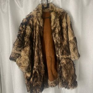 Faux fur throw over